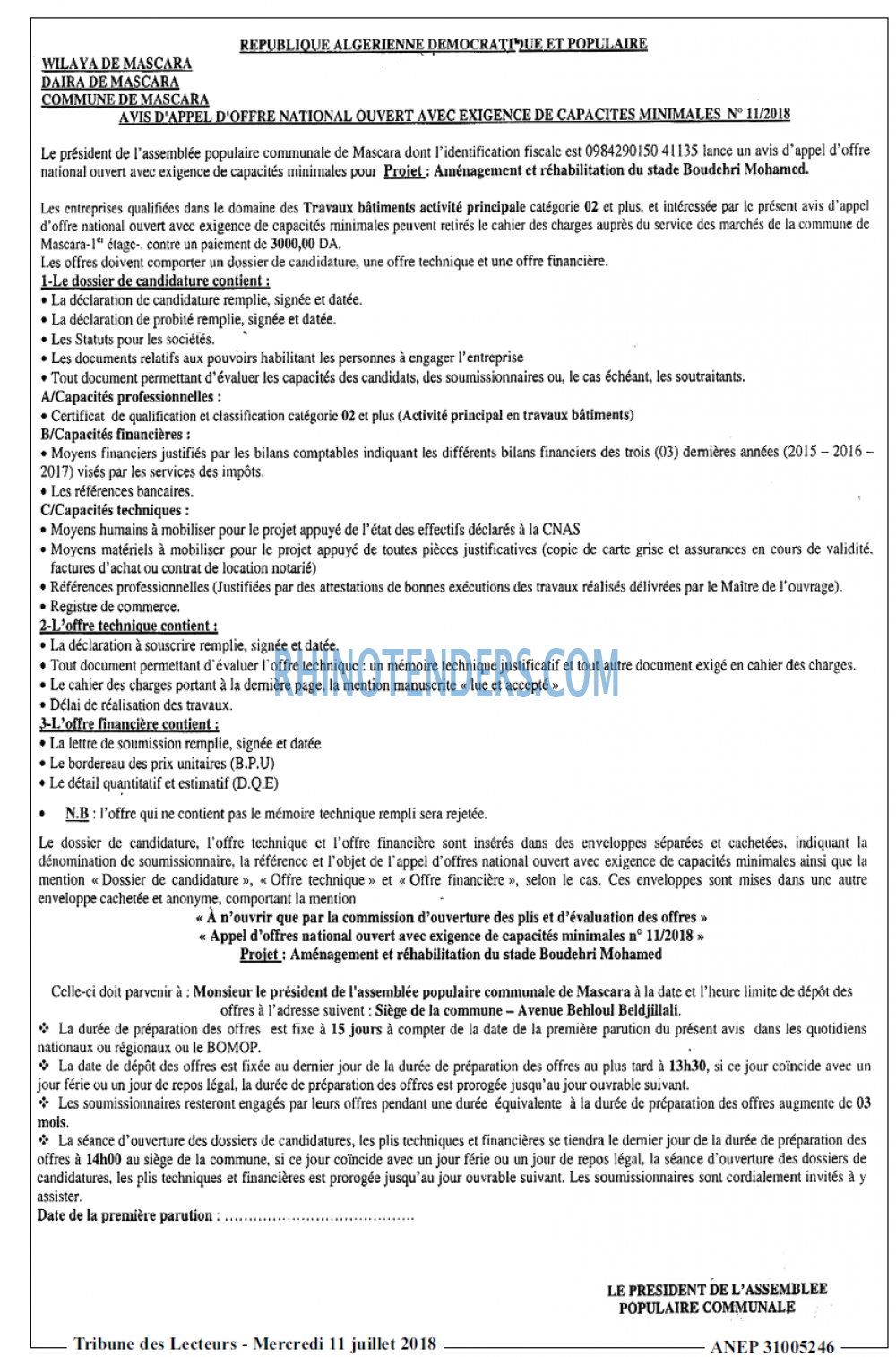TRIBUNE DES LECTEURS