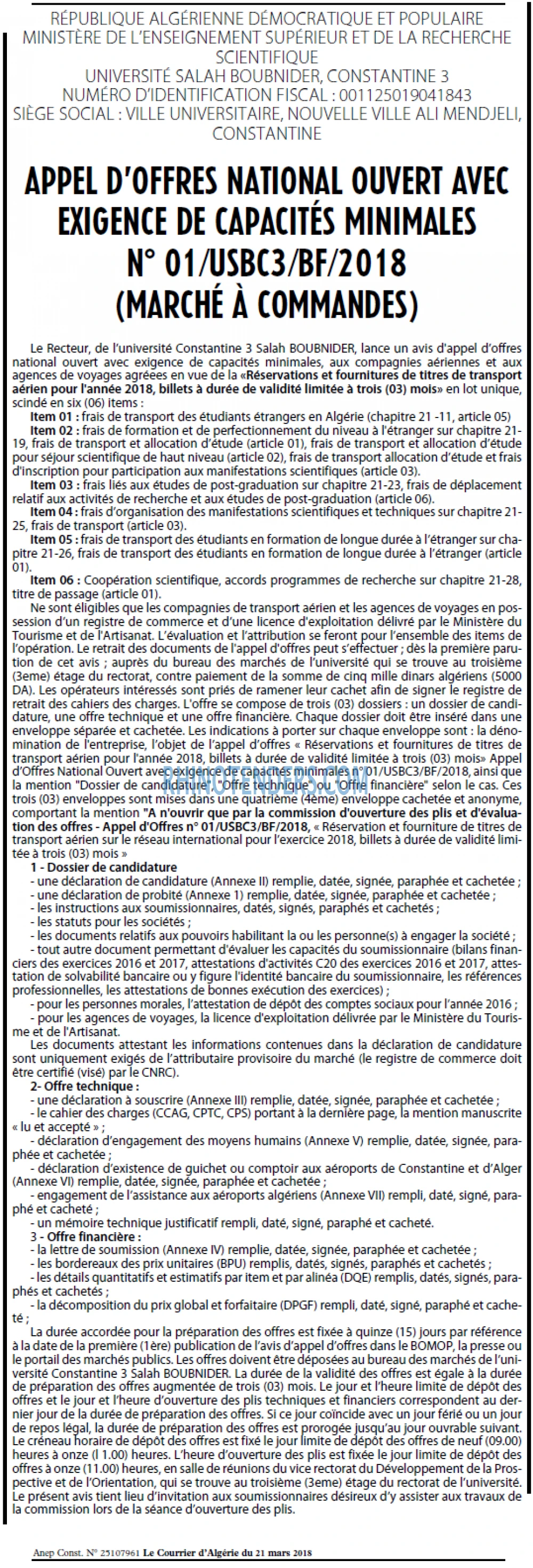 Le Courrier d'Algerie