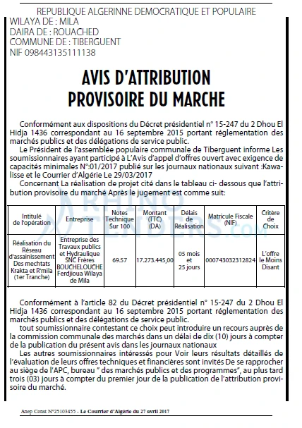 Le Courrier d'Algerie