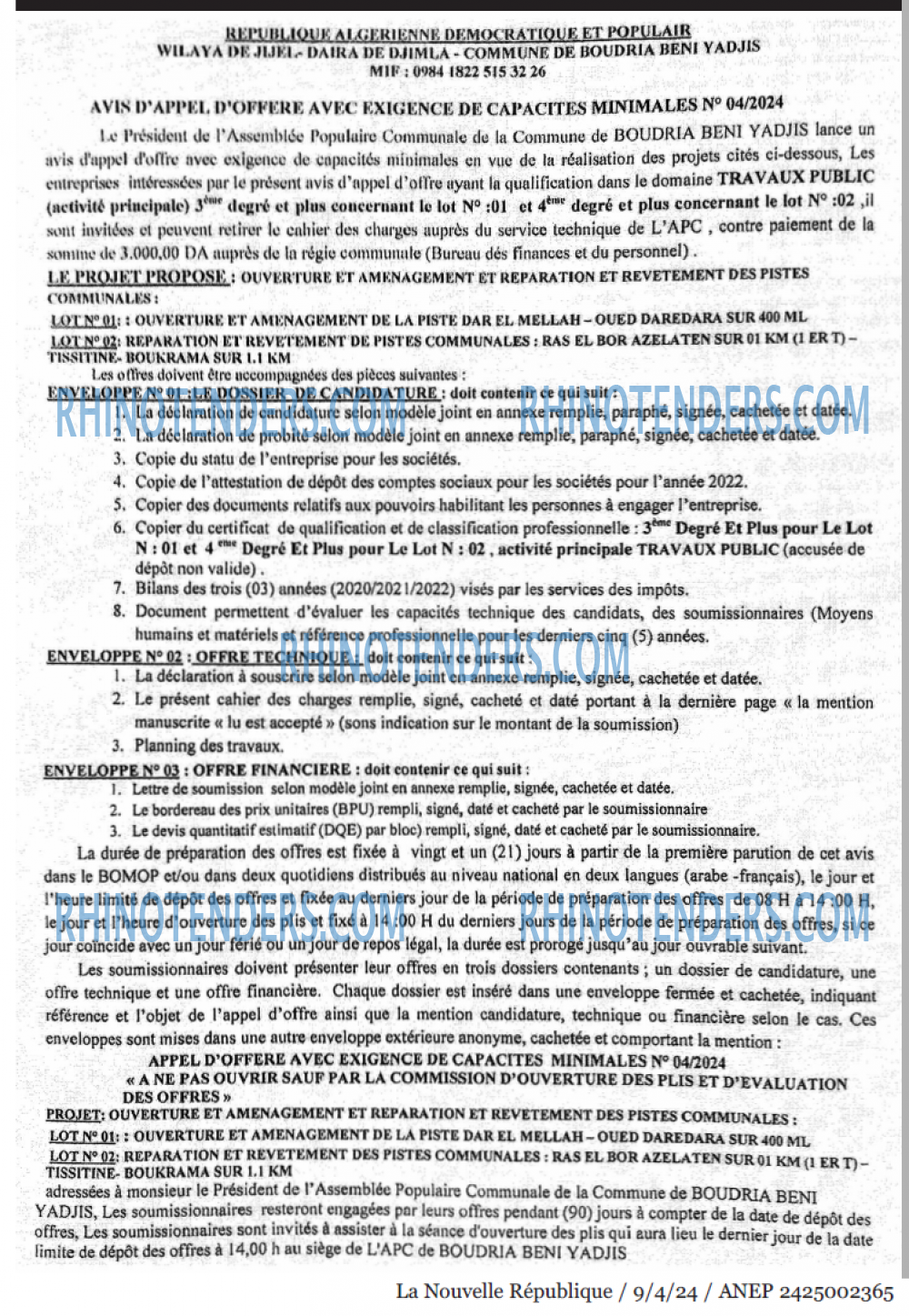 NOUVELLE REPUBLIQUE