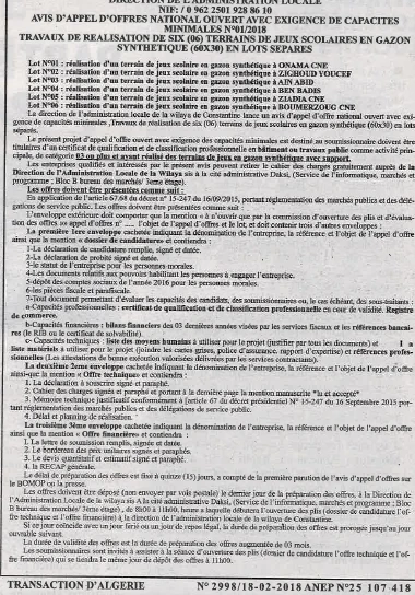 TRANSACTION D'ALGERIE
