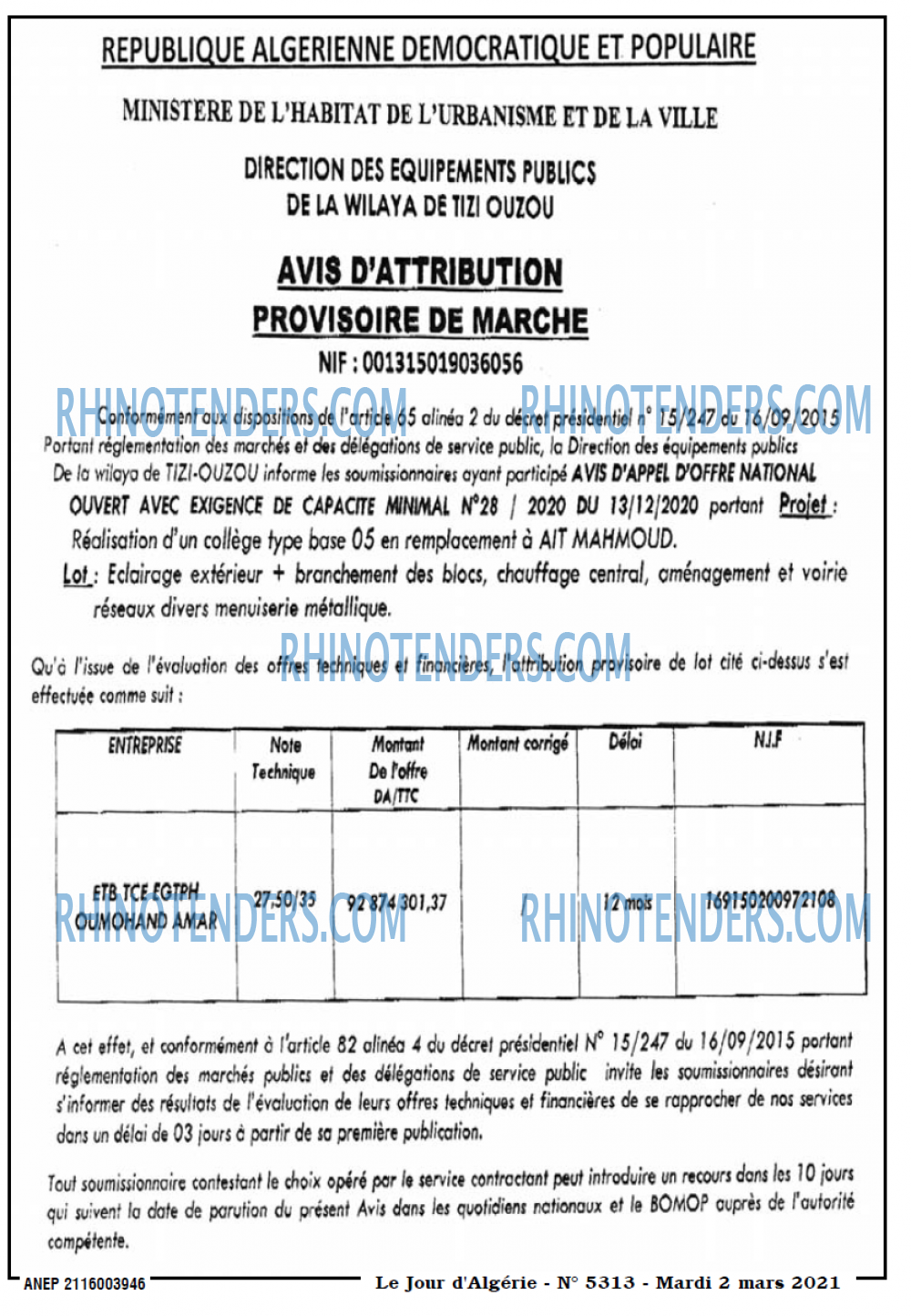 Le Jour d'Algérie