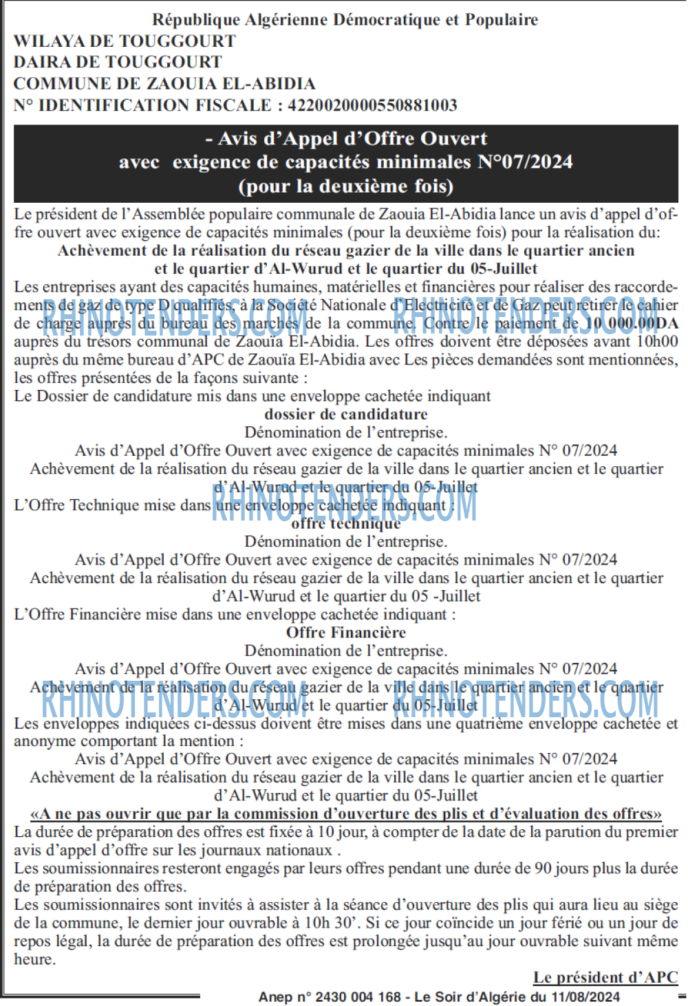 LE SOIR D'ALGERIE