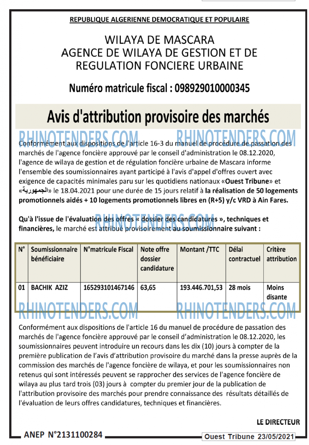 ouest TRIBUNE