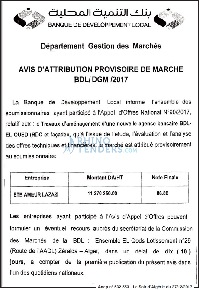 LE SOIR D'ALGERIE