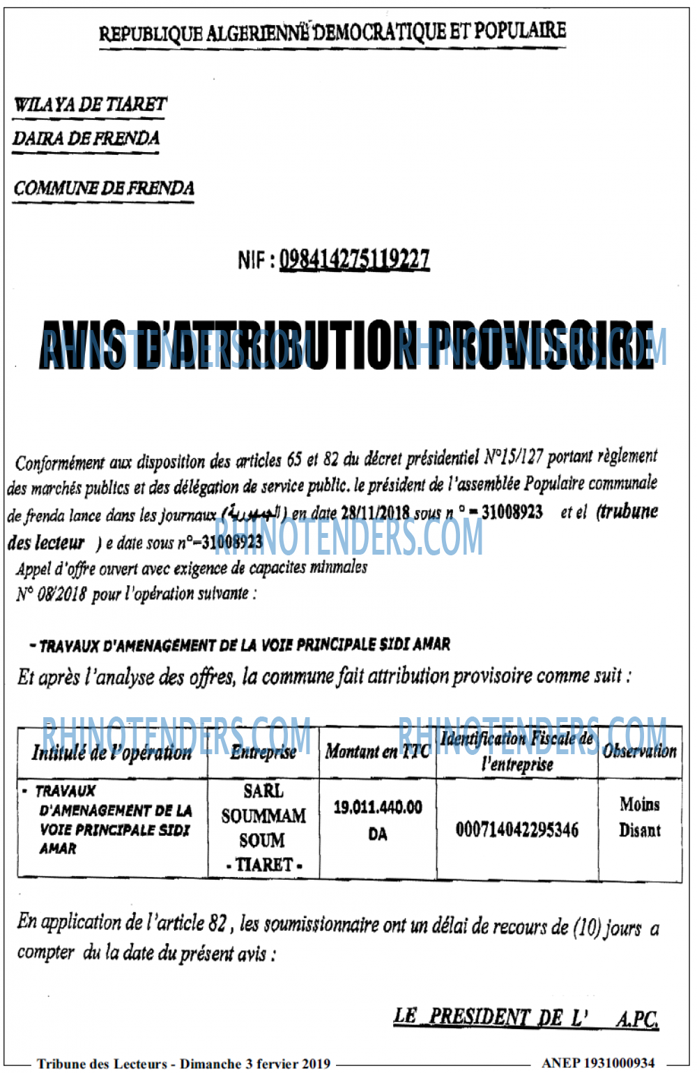 TRIBUNE DES LECTEURS