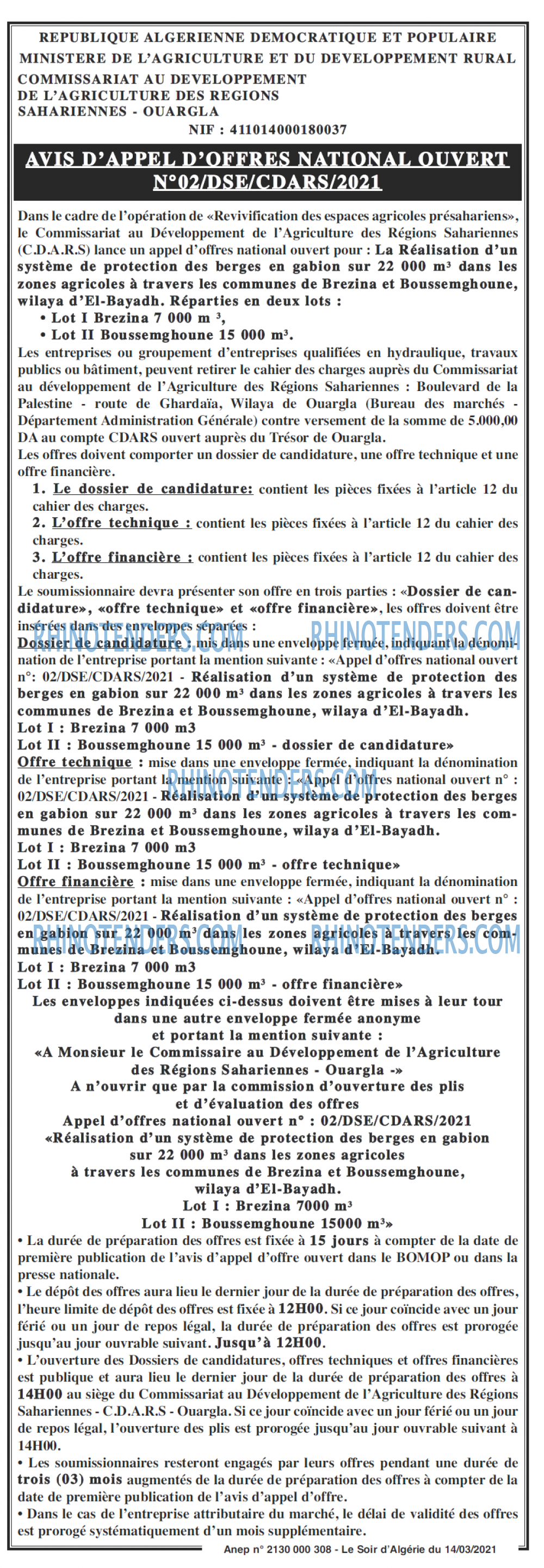LE SOIR D'ALGERIE