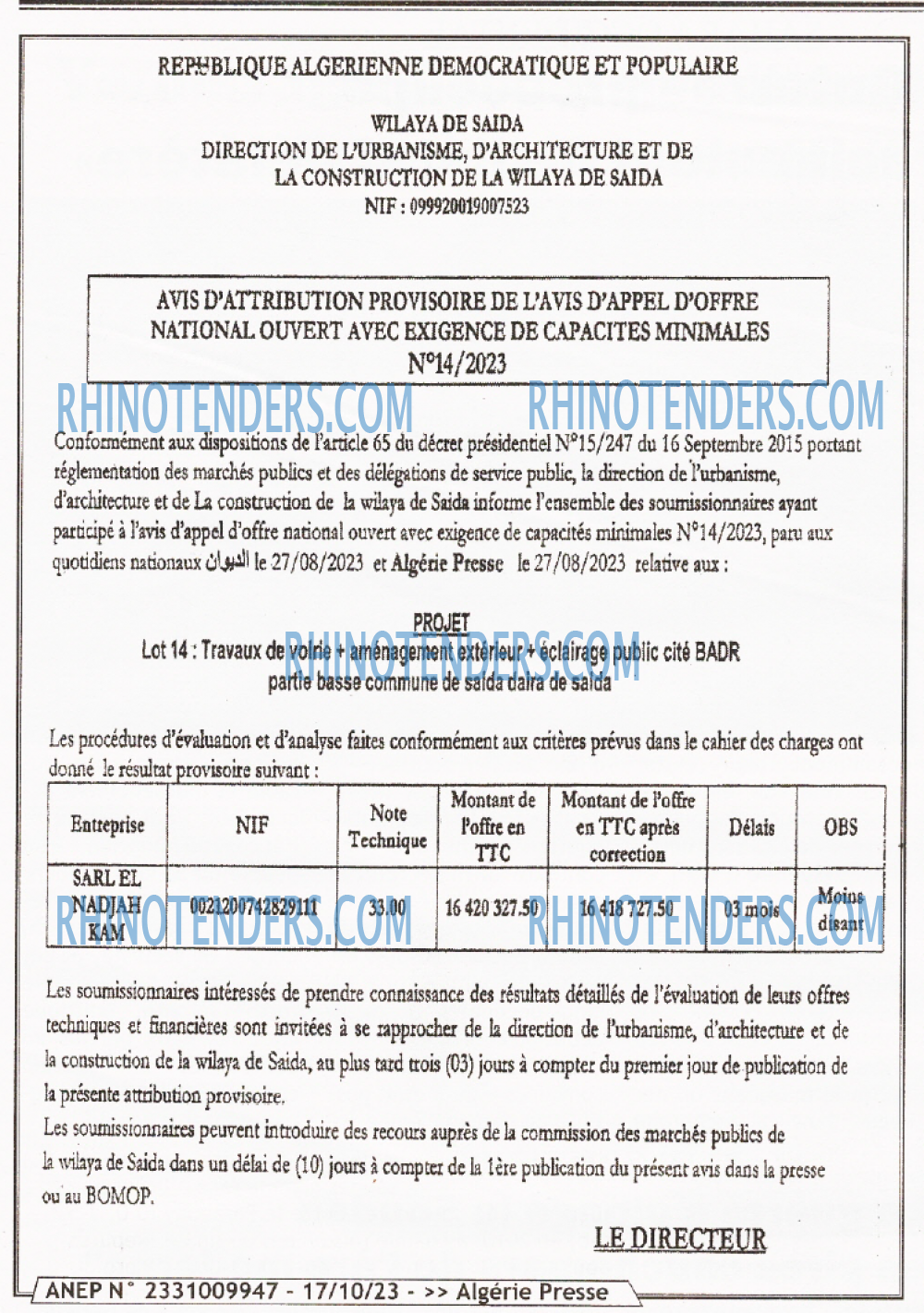 ALGERIE PRESSE