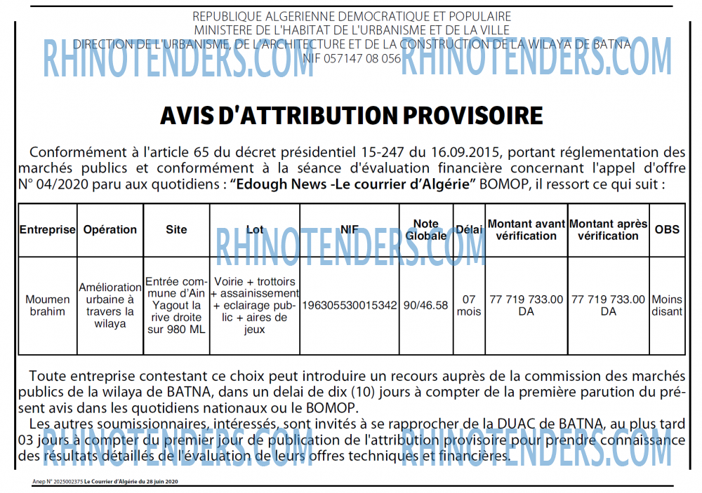 Le Courrier d'Algerie