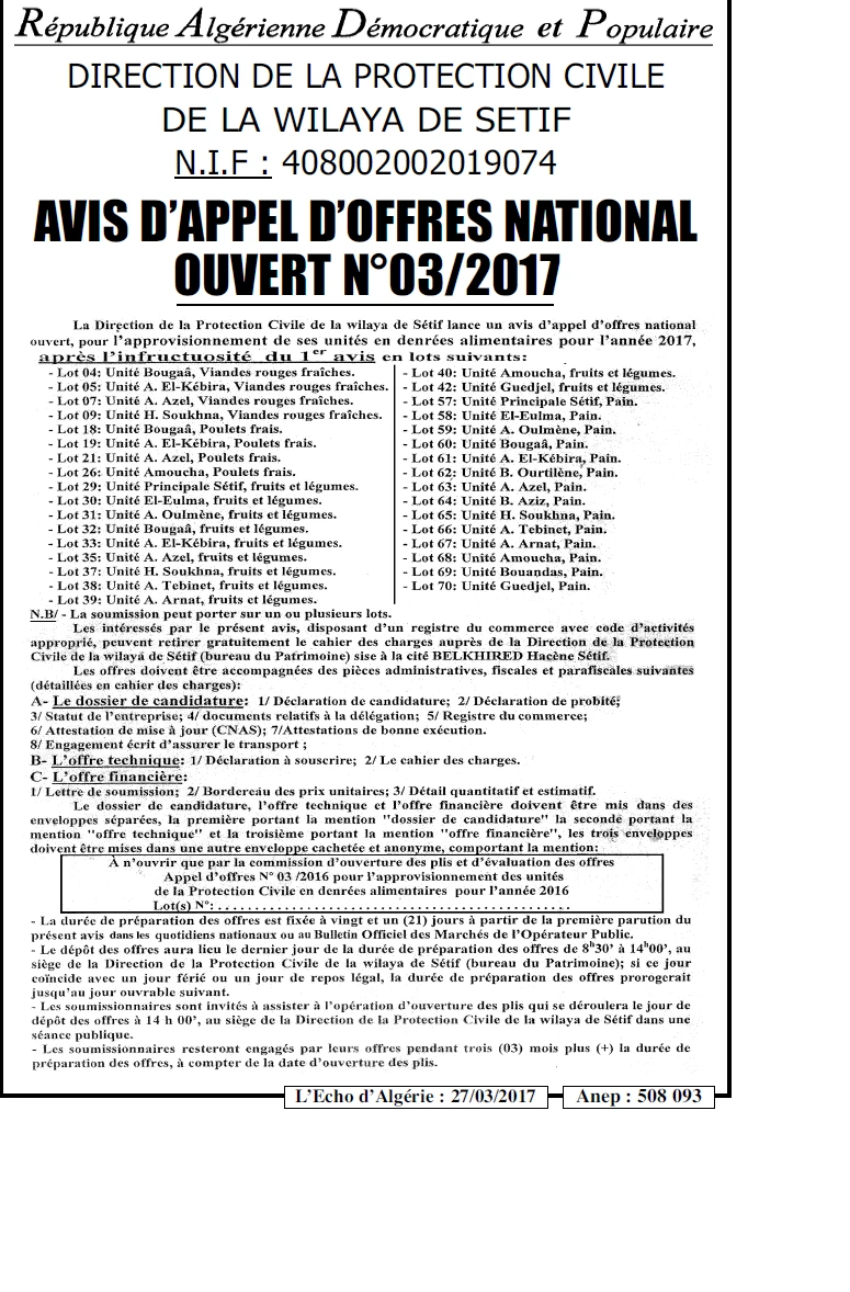 L'ECHO D'ALGERIE