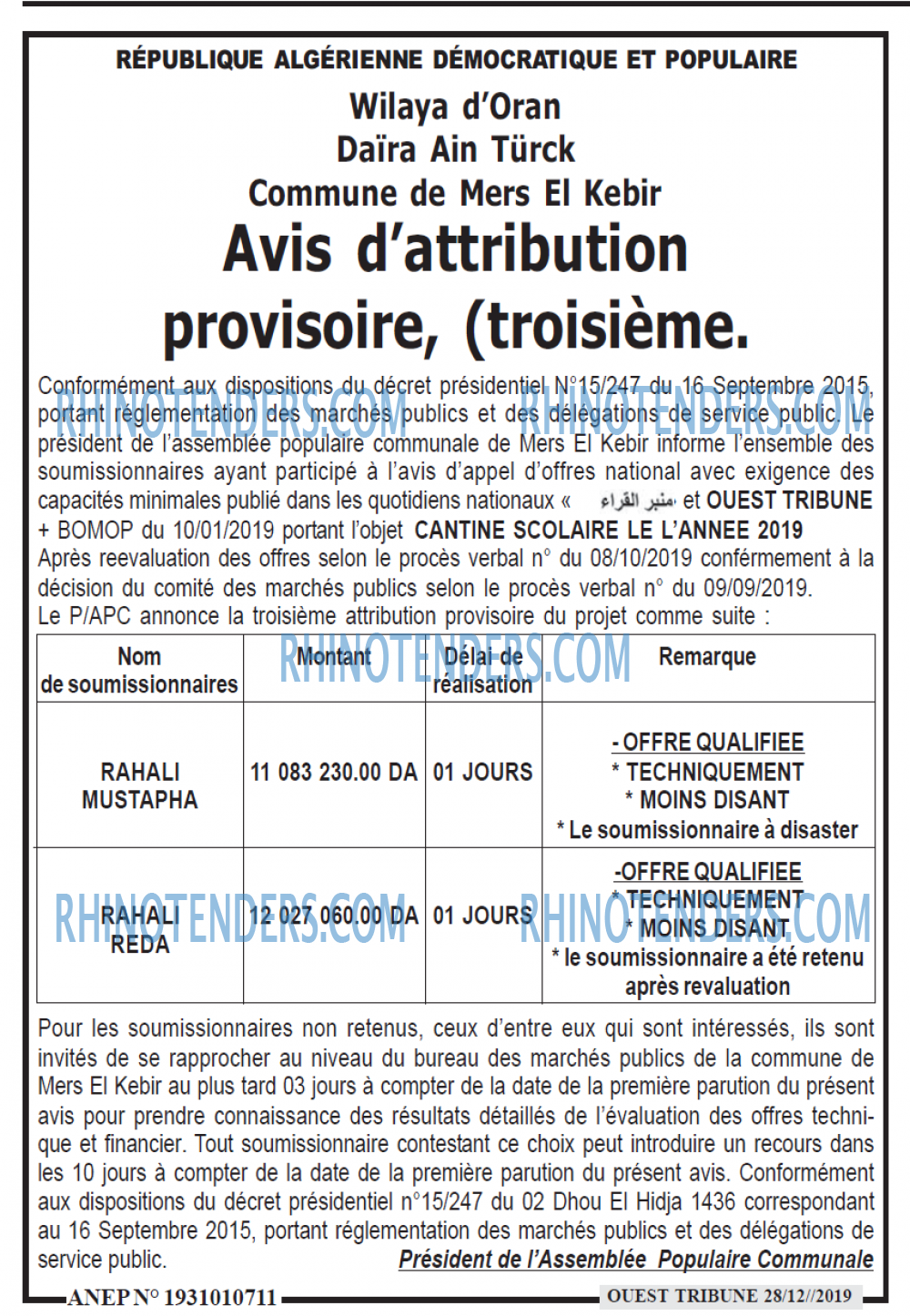 ouest TRIBUNE