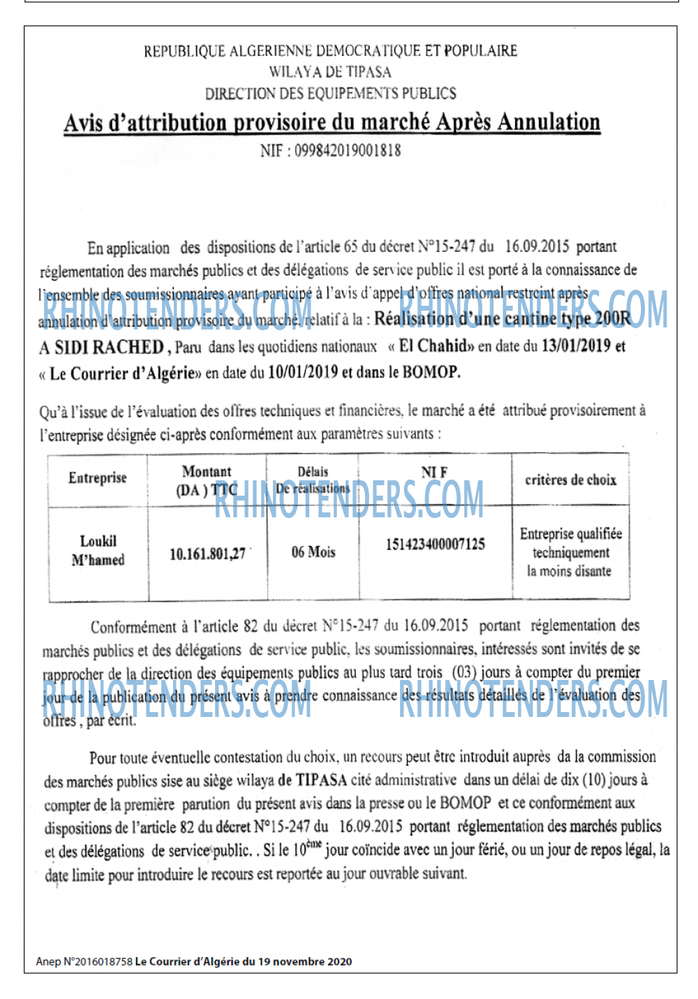 Le Courrier d'Algerie