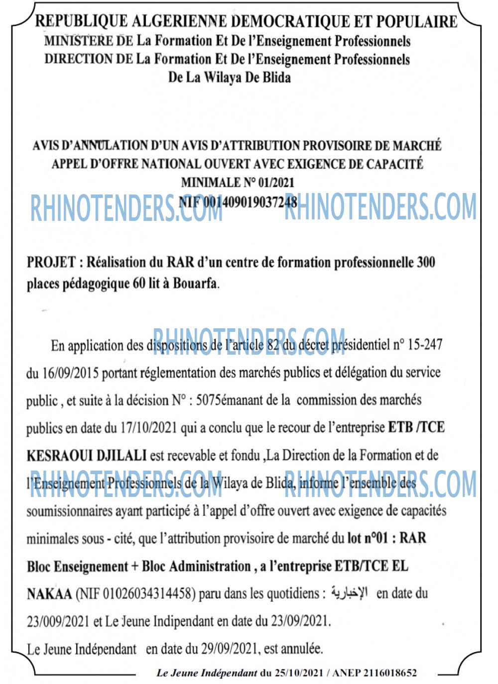 Jeune Independant