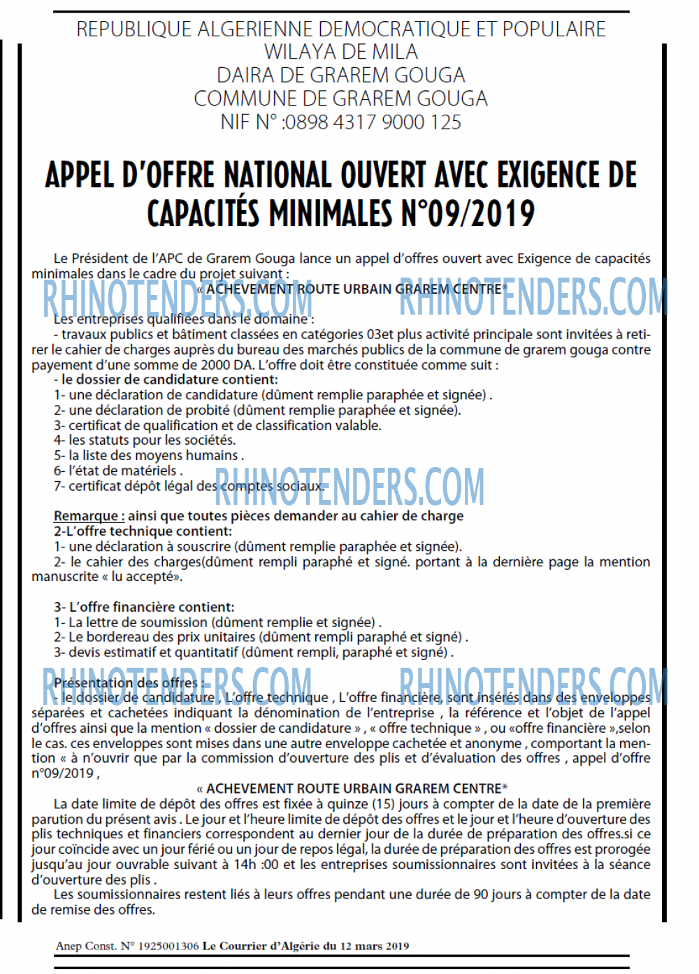 Le Courrier d'Algerie