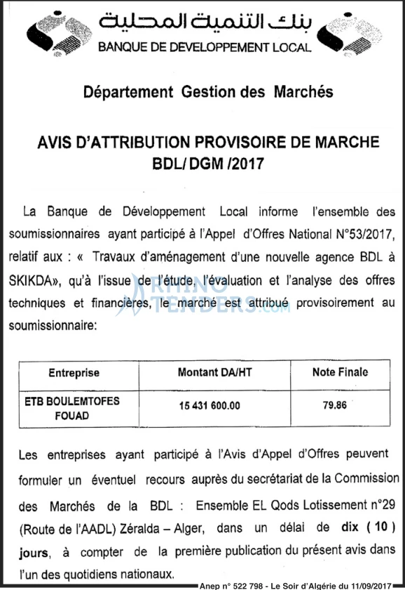 LE SOIR D'ALGERIE