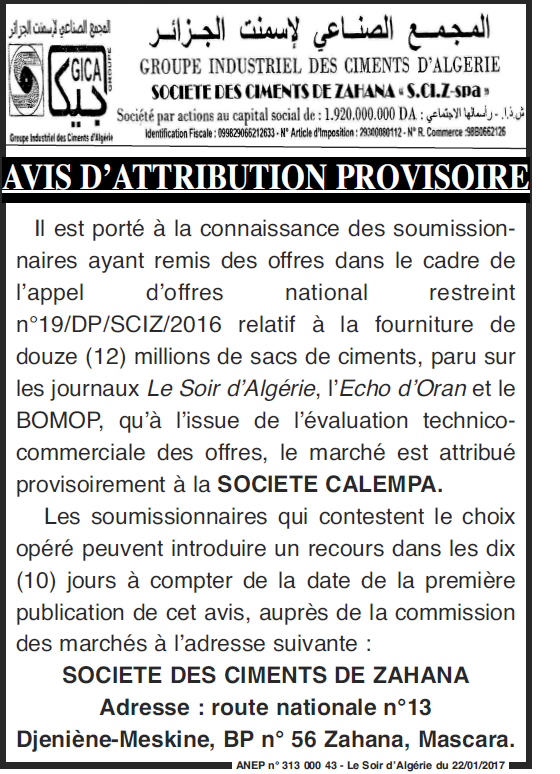 LE SOIR D'ALGERIE