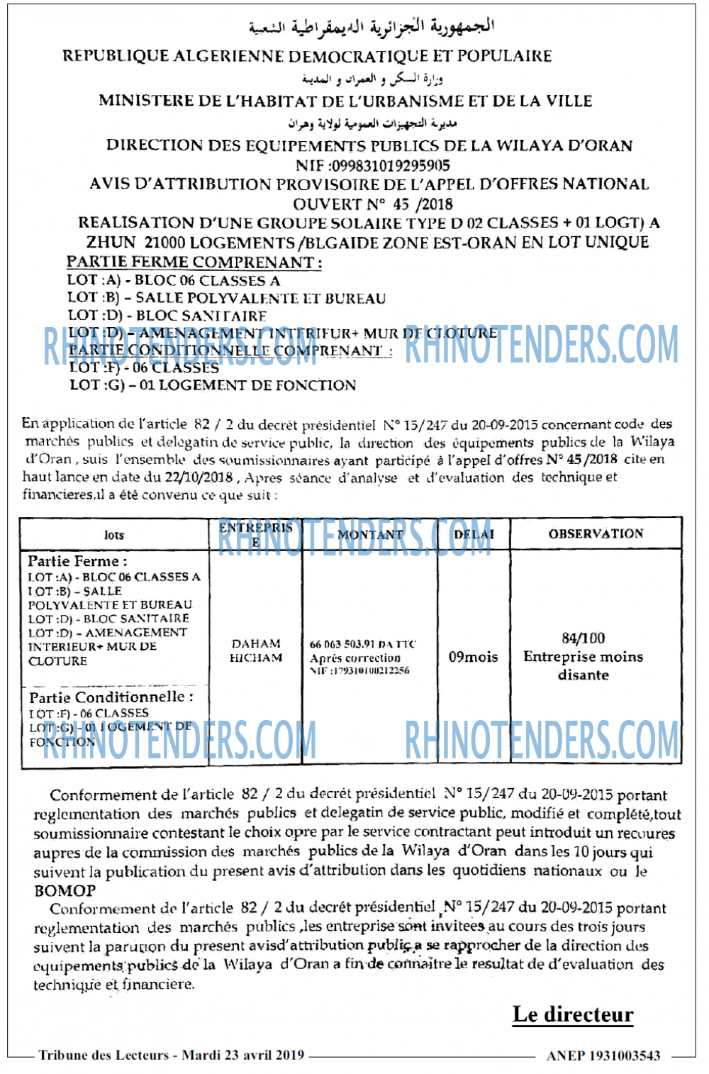 TRIBUNE DES LECTEURS