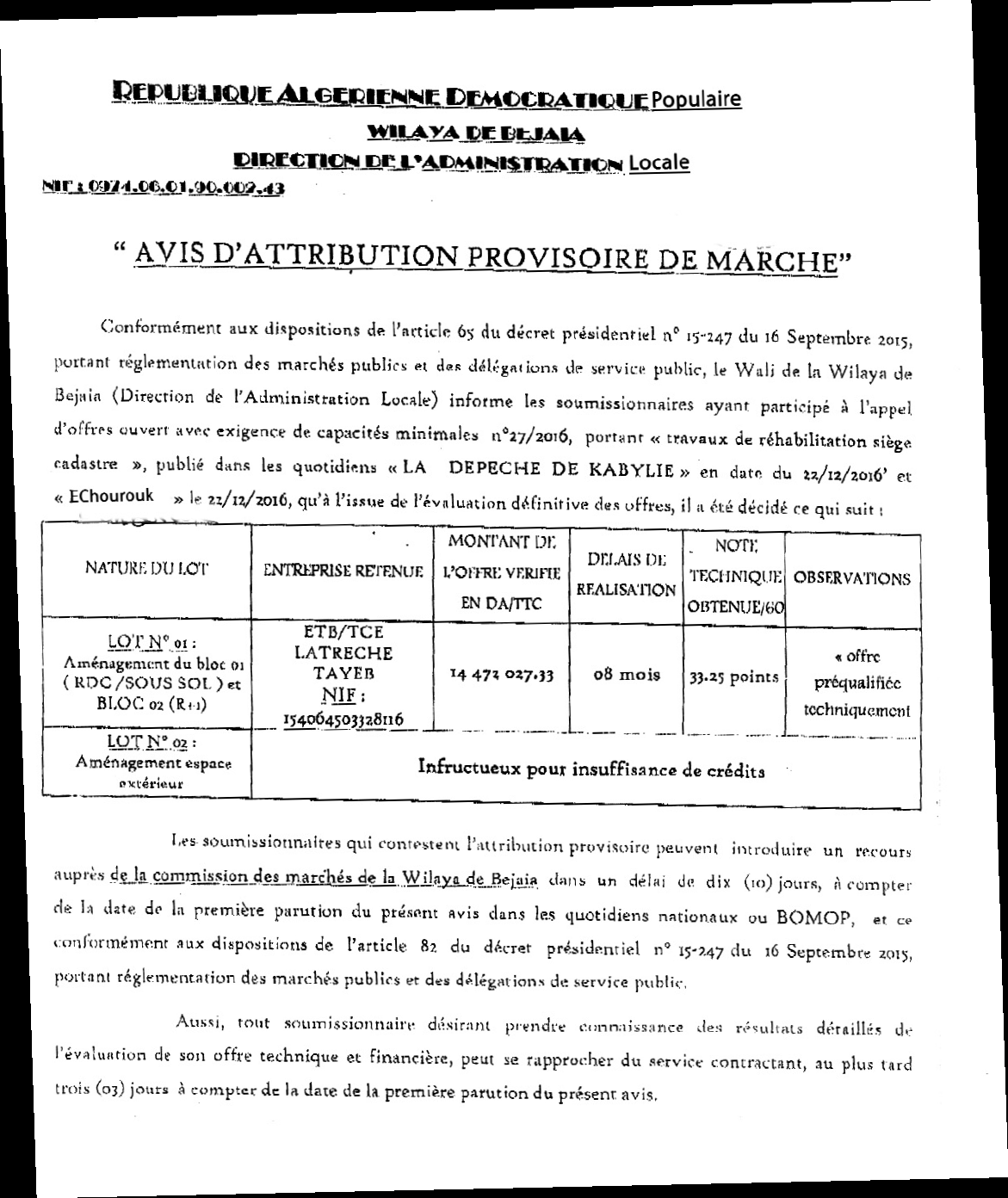 LA DEPECHE DE KABYLIE