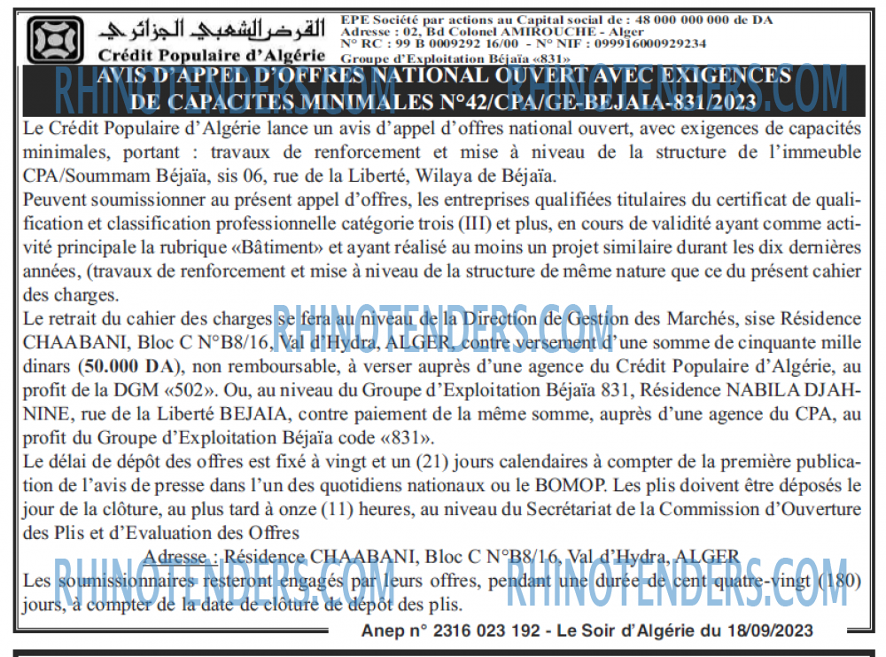LE SOIR D'ALGERIE
