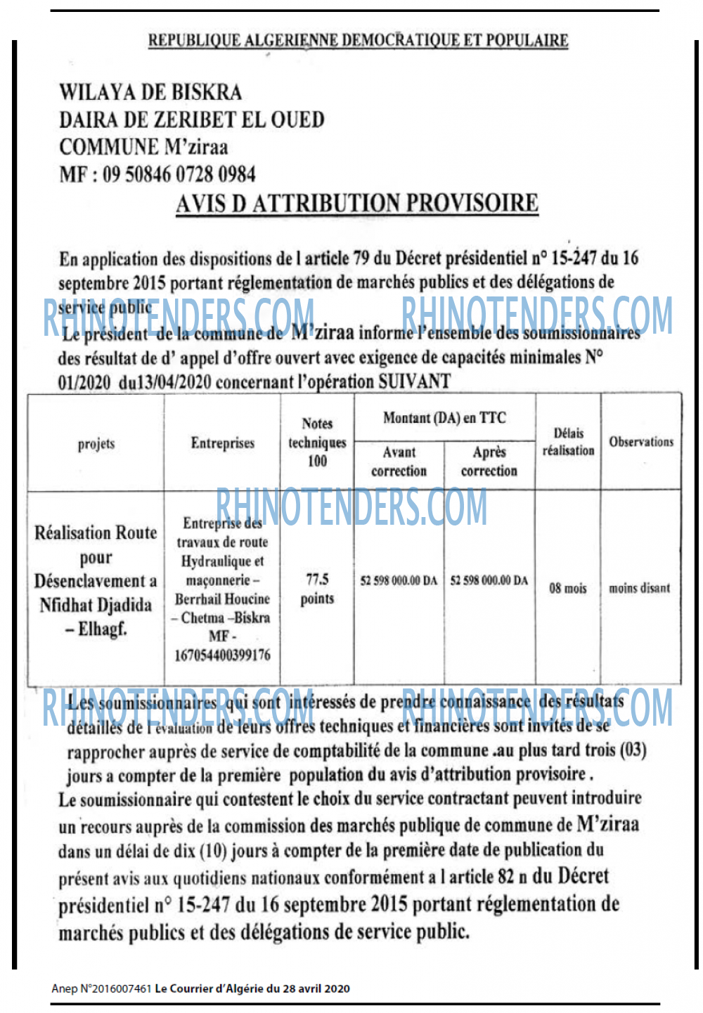 Le Courrier d'Algerie