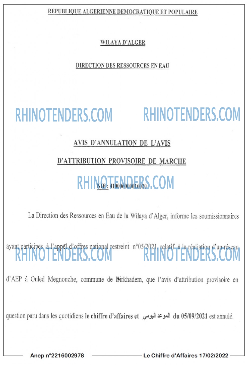 Le Chiffre d'Affaires