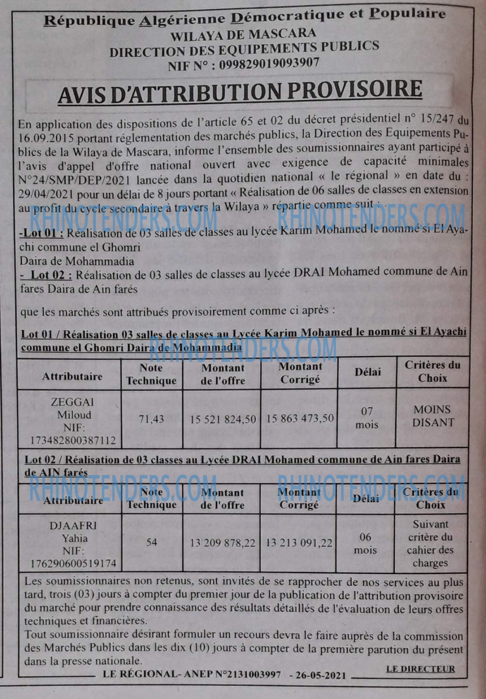 LE REGIONAL