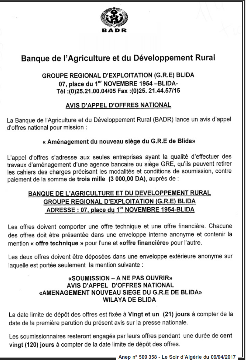 LE SOIR D'ALGERIE