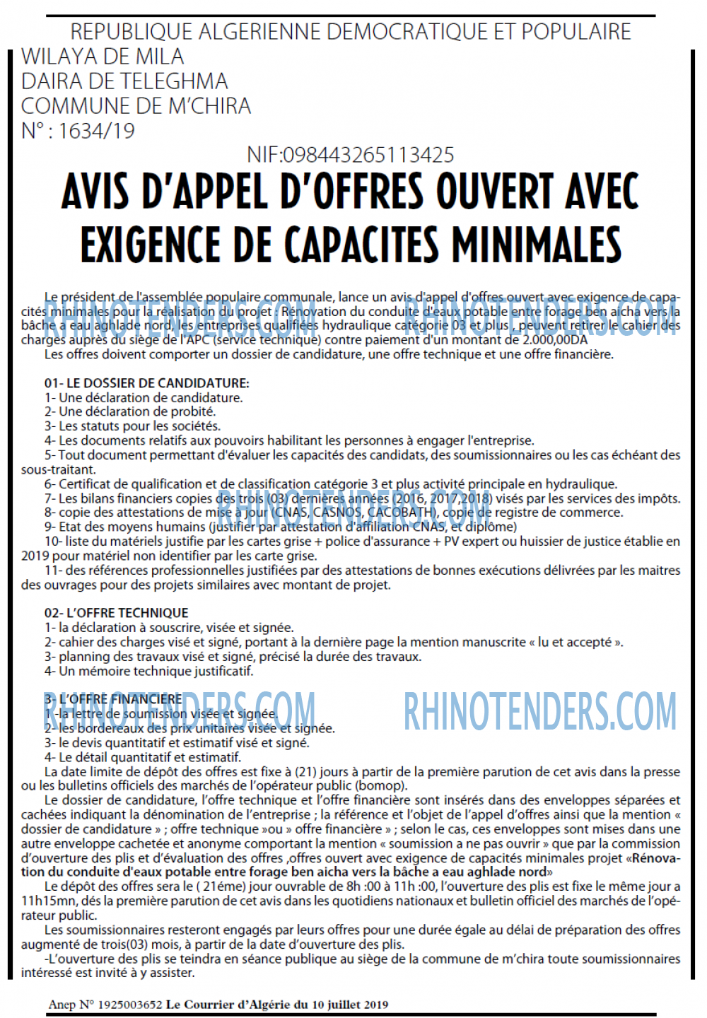 Le Courrier d'Algerie