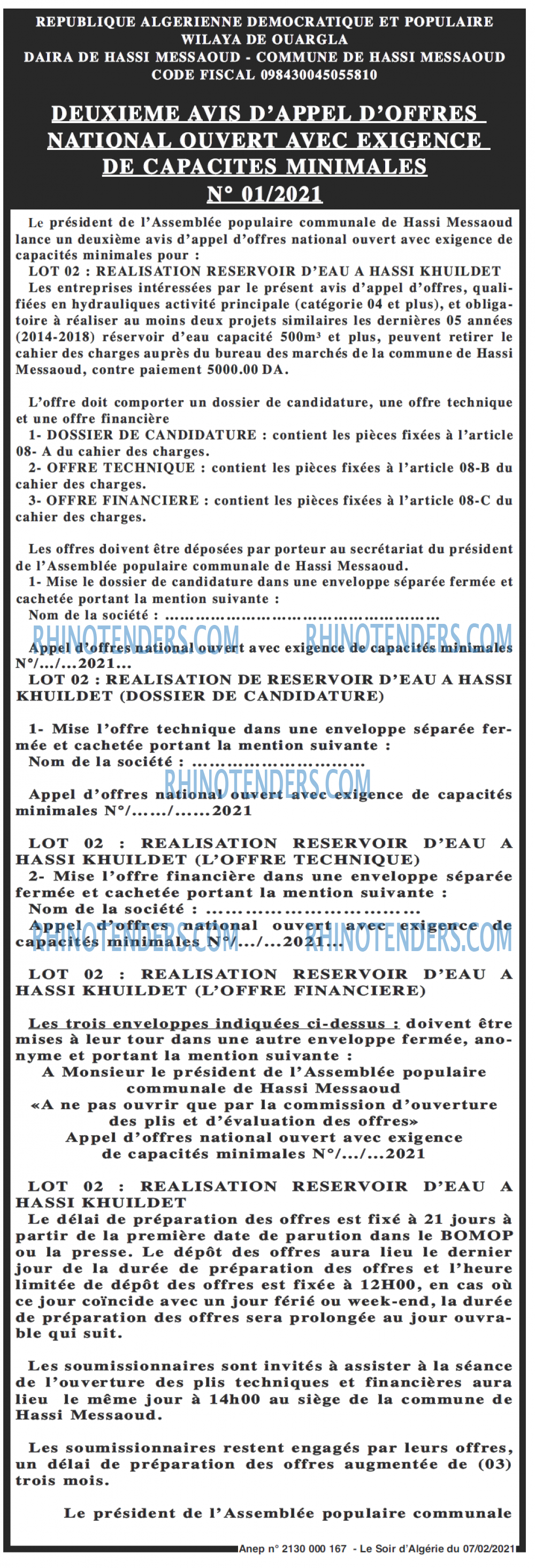 LE SOIR D'ALGERIE