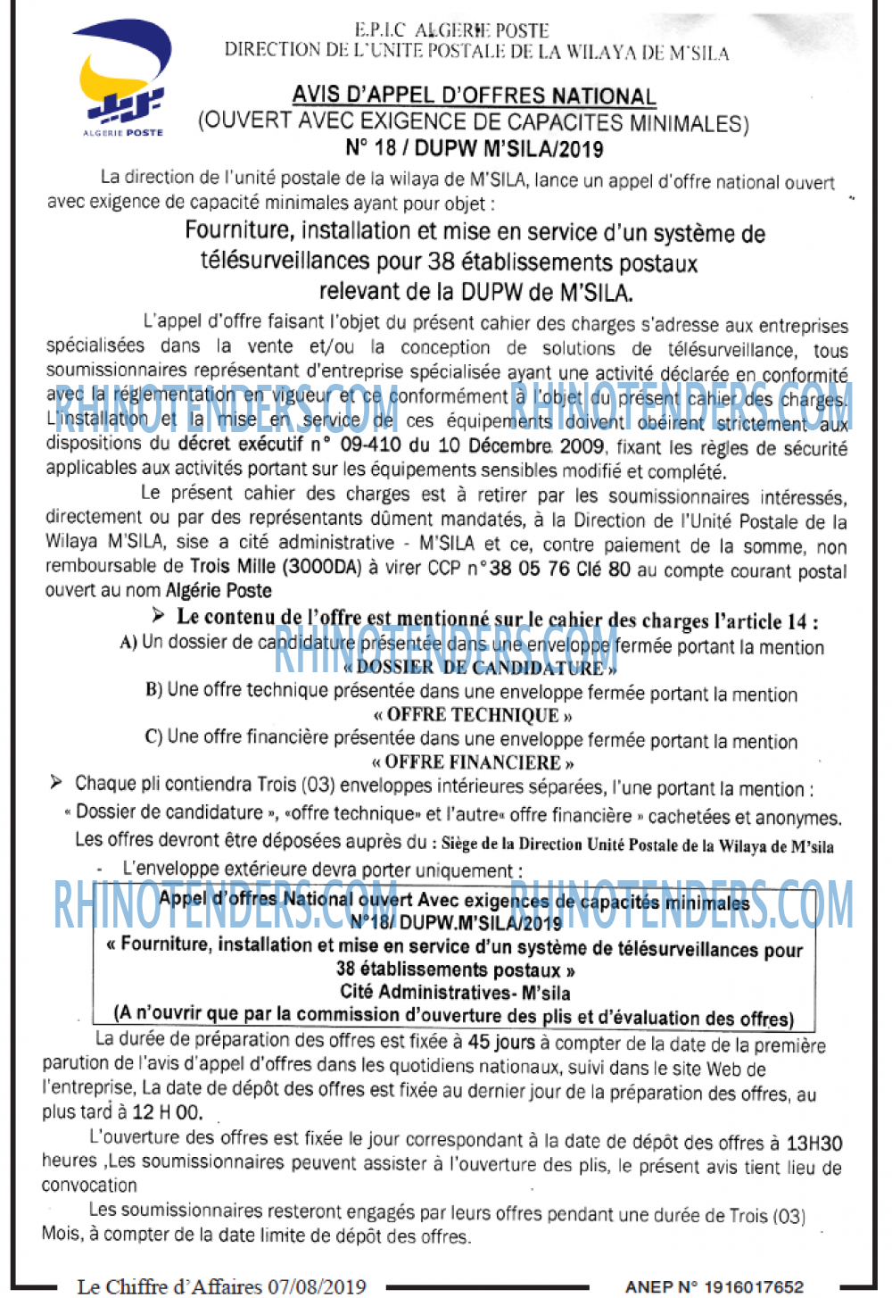 Le Chiffre d'Affaires