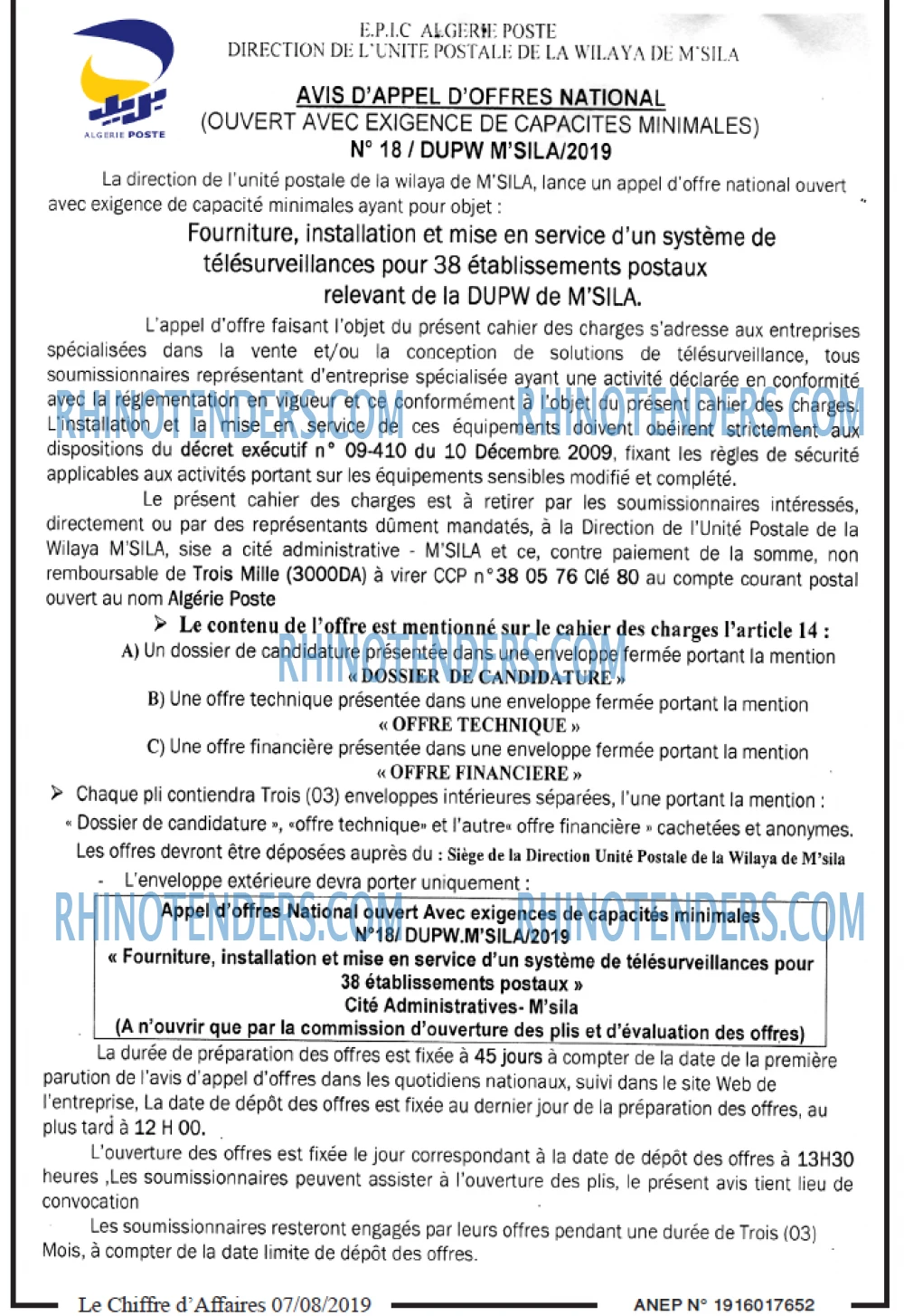 Le Chiffre d'Affaires