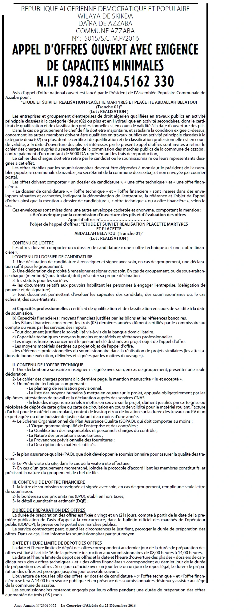 Le Courrier d'Algerie