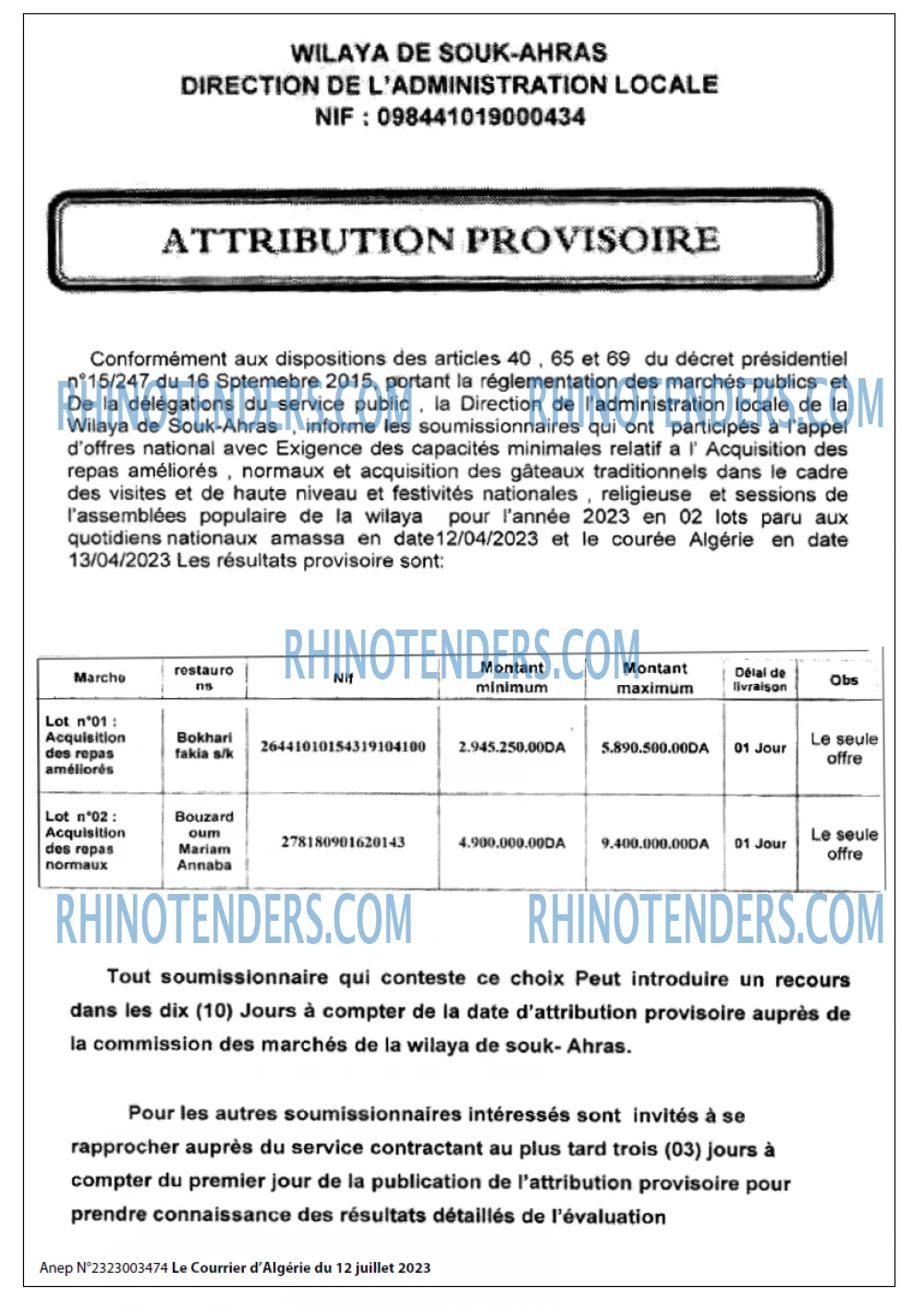Le Courrier d'Algerie