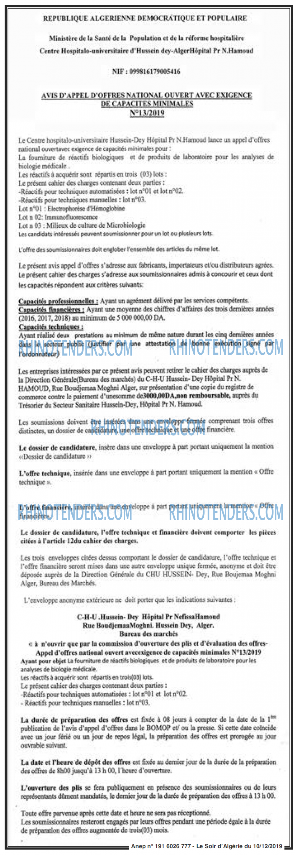 LE SOIR D'ALGERIE