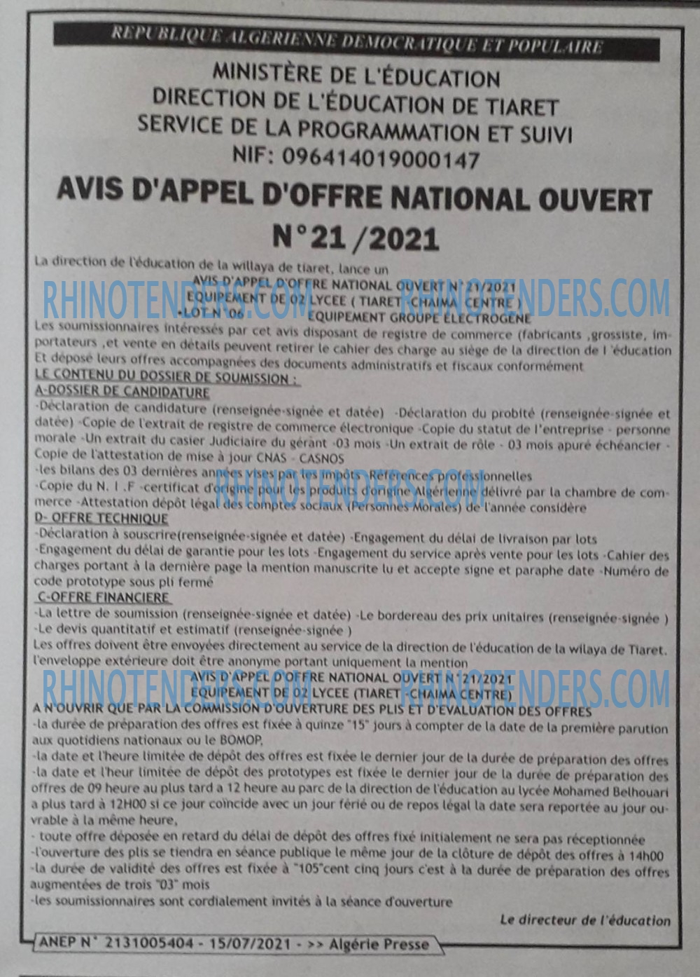 ALGERIE PRESSE