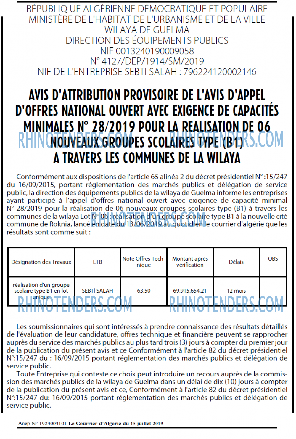 Le Courrier d'Algerie