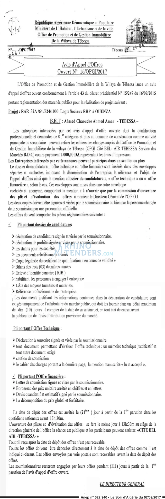 LE SOIR D'ALGERIE