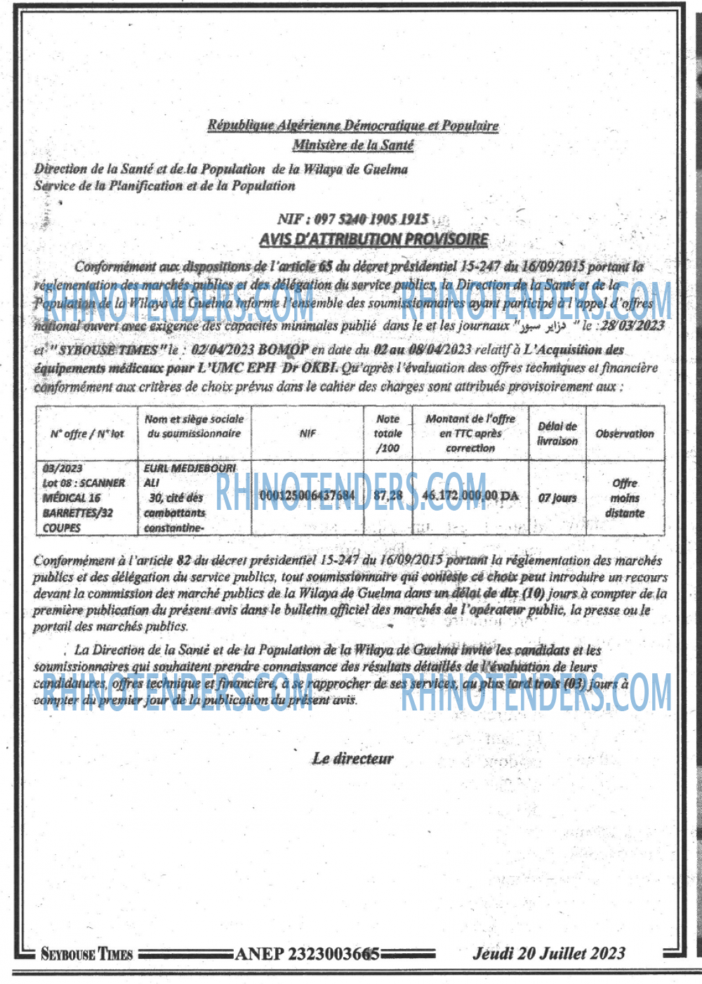 SEYBOUSSE TIMES