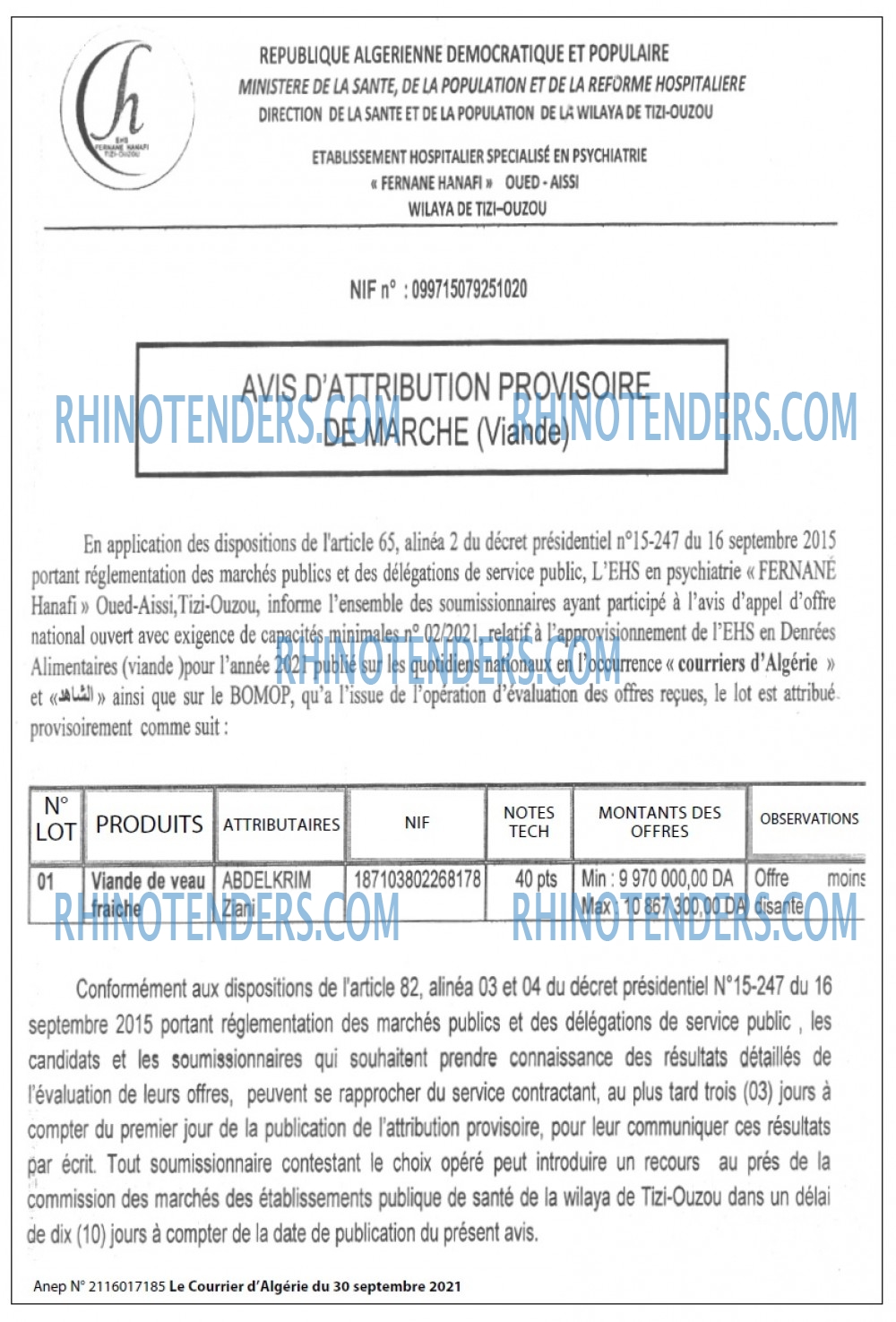 Le Courrier d'Algerie