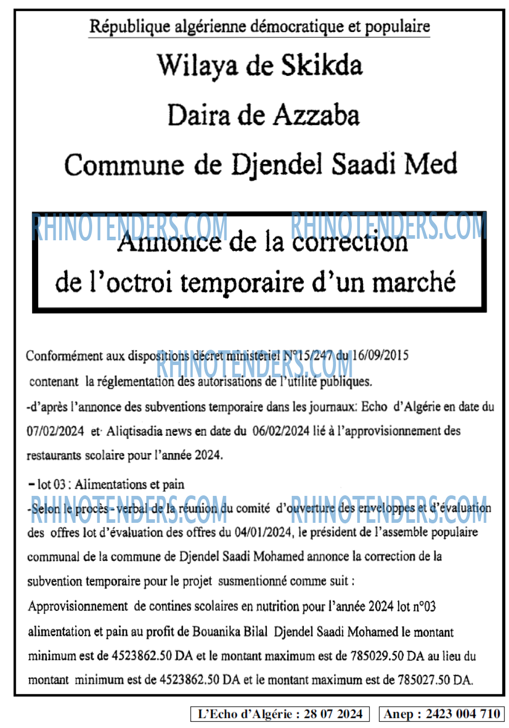 L'ECHO D'ALGERIE