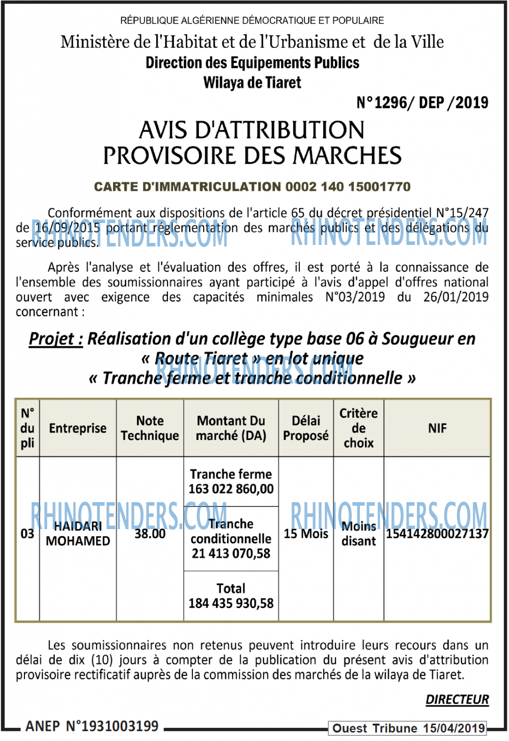 ouest TRIBUNE