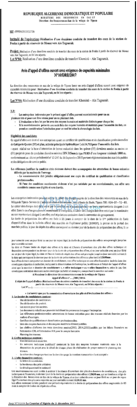 Le Courrier d'Algerie