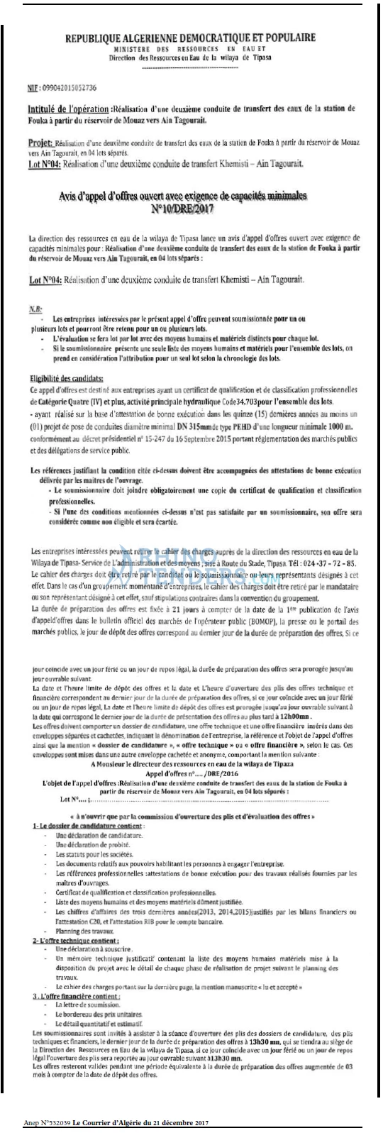 Le Courrier d'Algerie