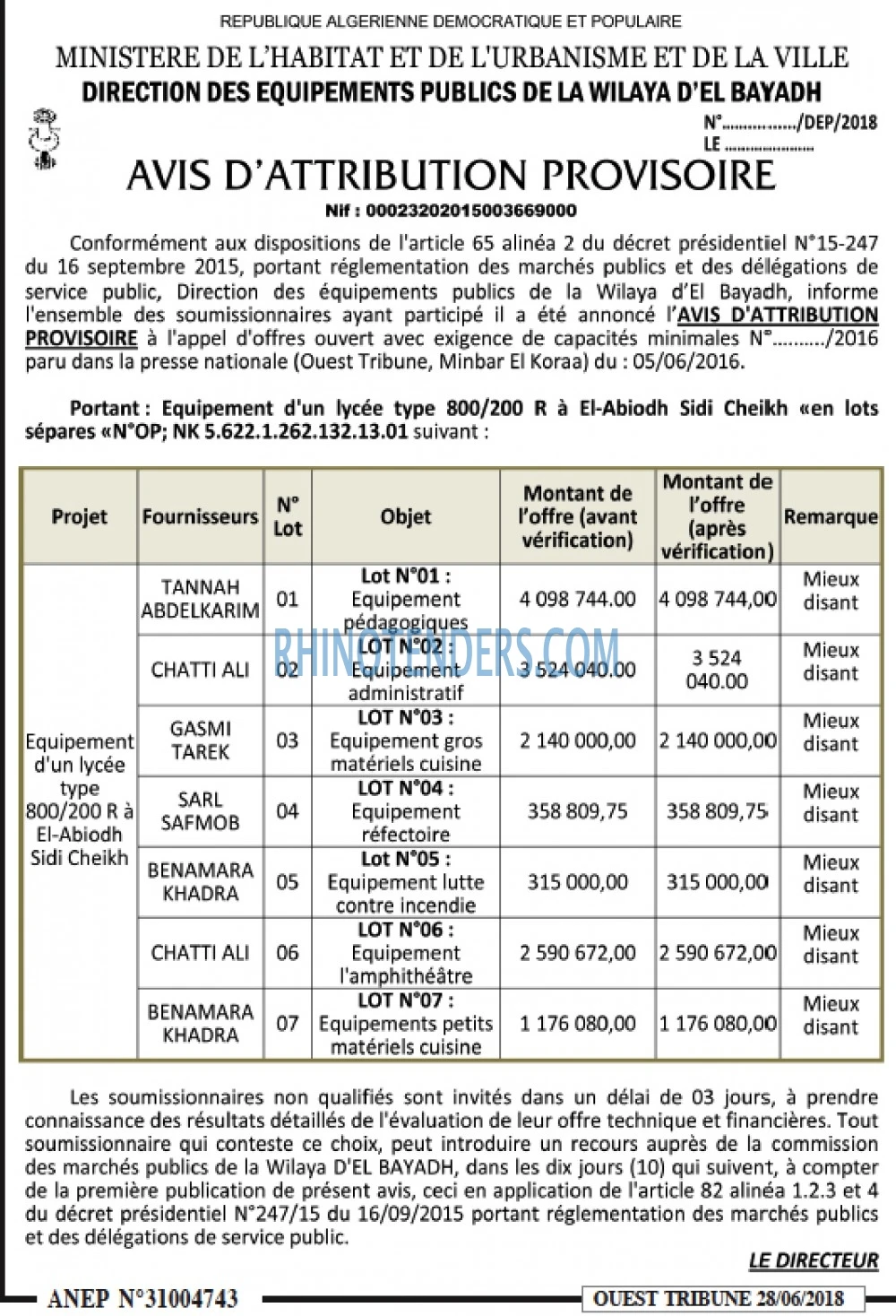 ouest TRIBUNE