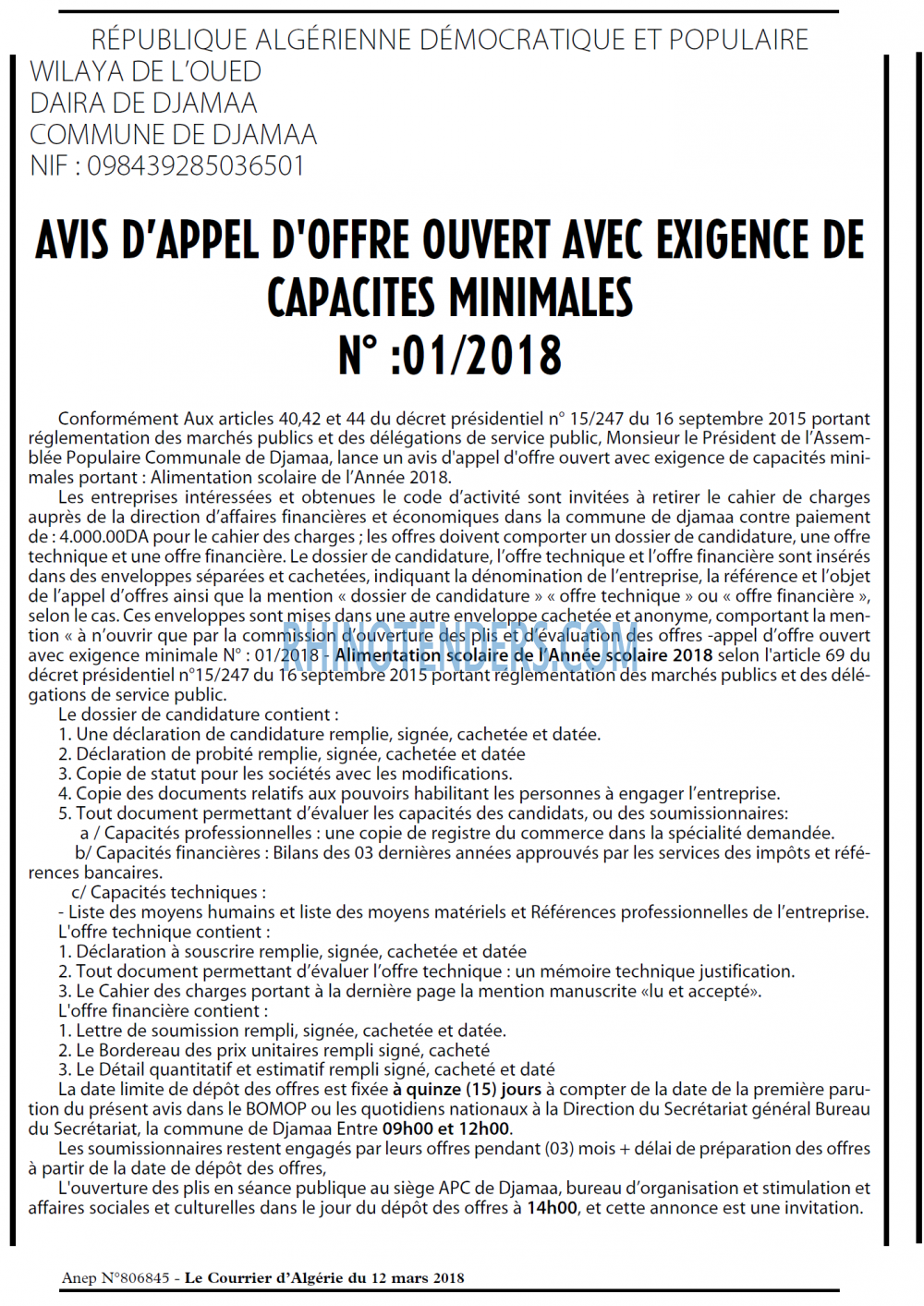 Le Courrier d'Algerie