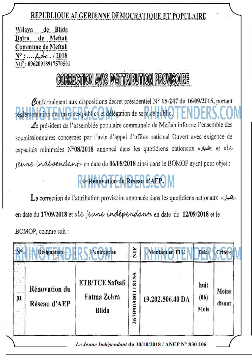 Jeune Independant