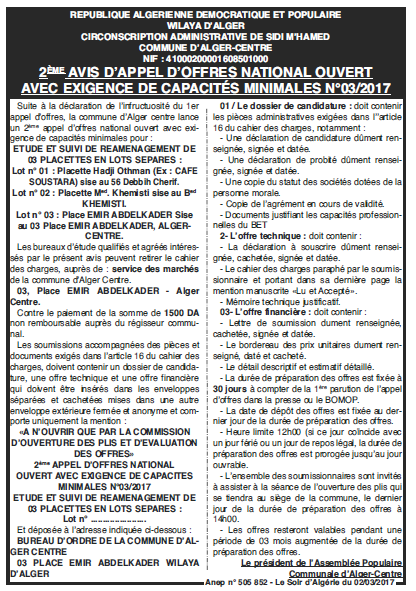 LE SOIR D'ALGERIE