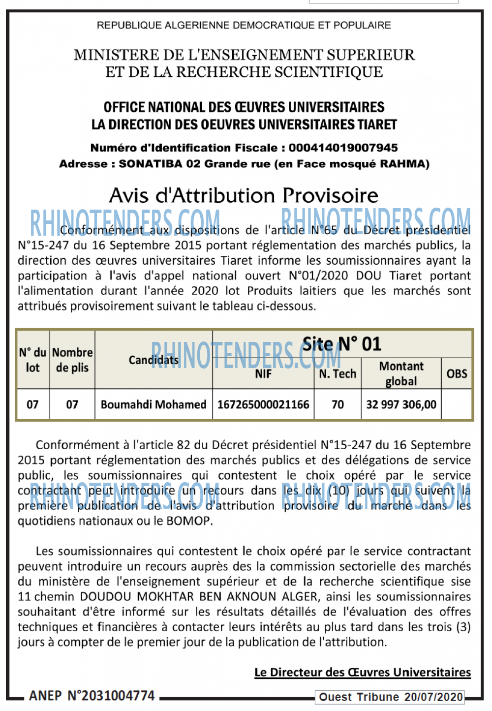ouest TRIBUNE