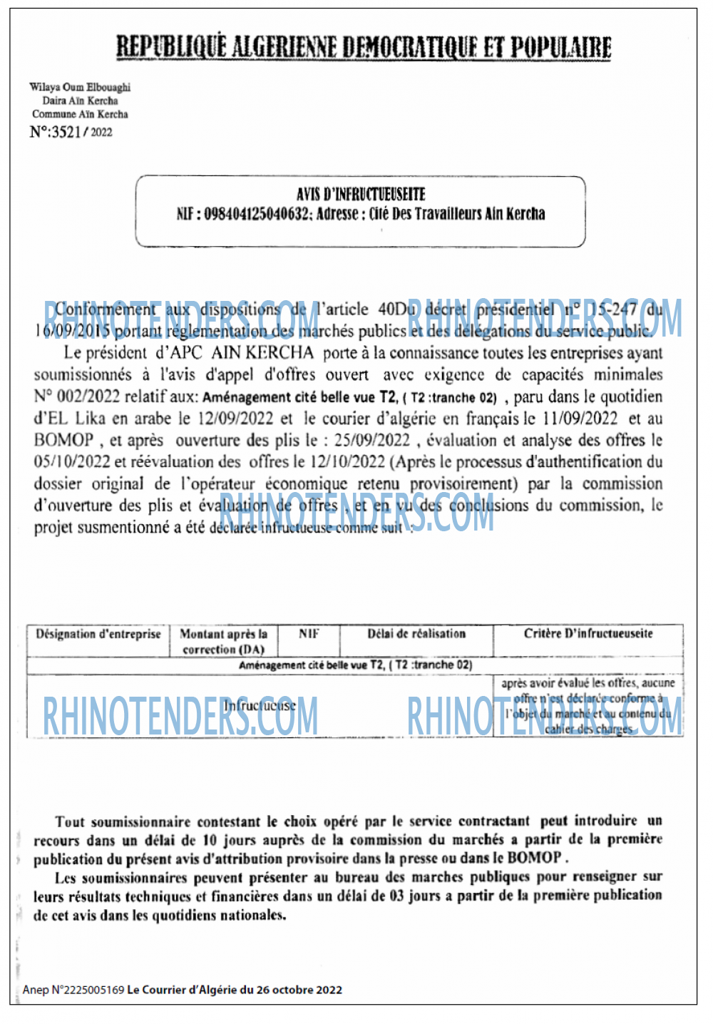 Le Courrier d'Algerie