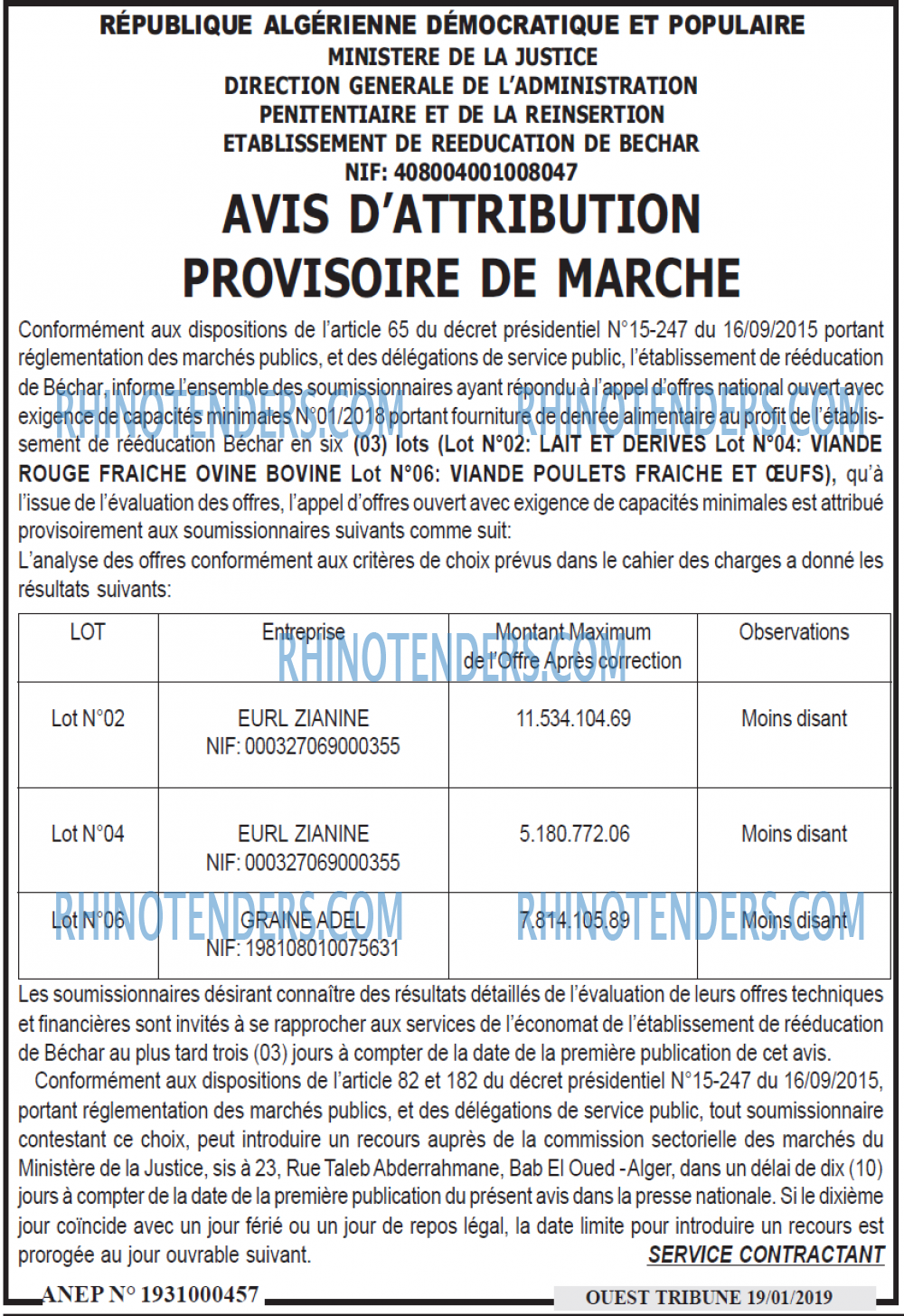 ouest TRIBUNE